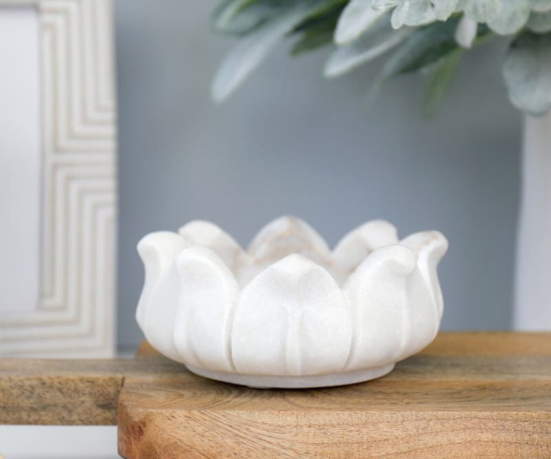 marble set of 2 lotus bowl set
