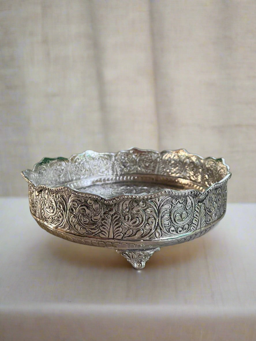 german silver Designer urli bowl for home décor/gift item/snacks/fruits
