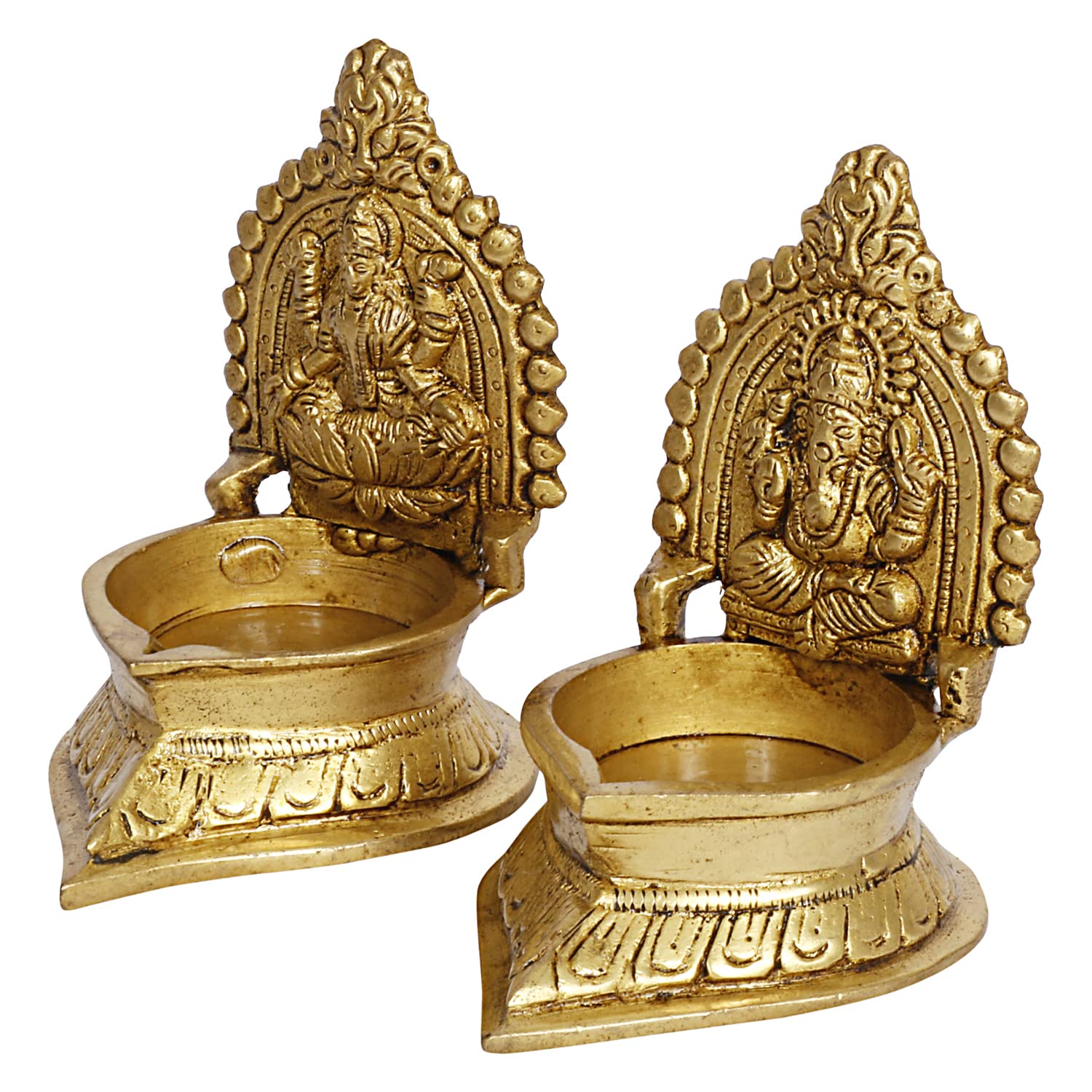 Brass Lakshmi Ganesh Pair Diya for Pooja/ Diwali/ Gift Item