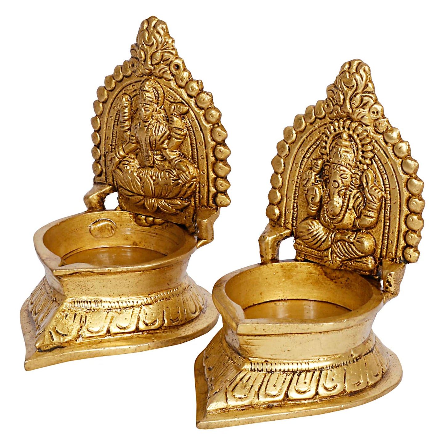 brass lakshmi ganesh pair diya for pooja/ diwali/ gift item