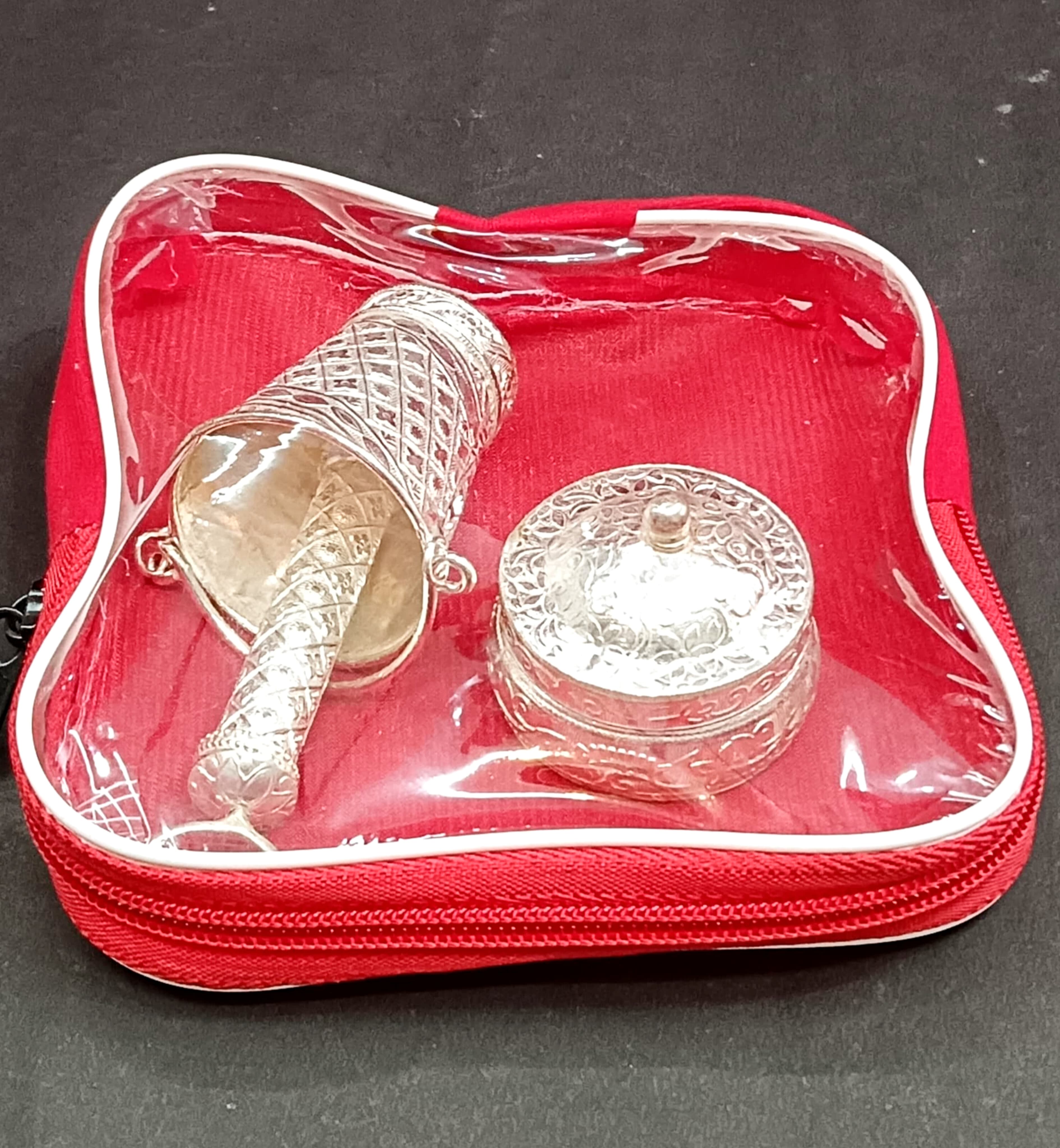 German Silver Small Bucket pichkari Set with Box for Colors
