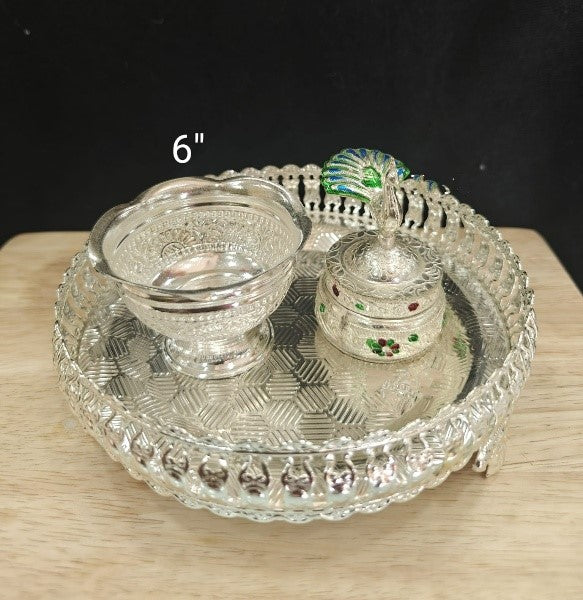 German Silver Small Pooja thali Set