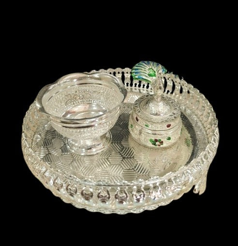 German Silver Small Pooja thali Set