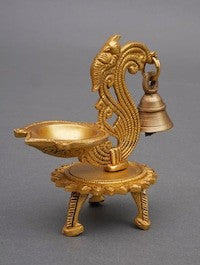 Brass Peacock Oil Lamp Set of 2 – Traditional Diya for Home Décor, Puja & Gifting