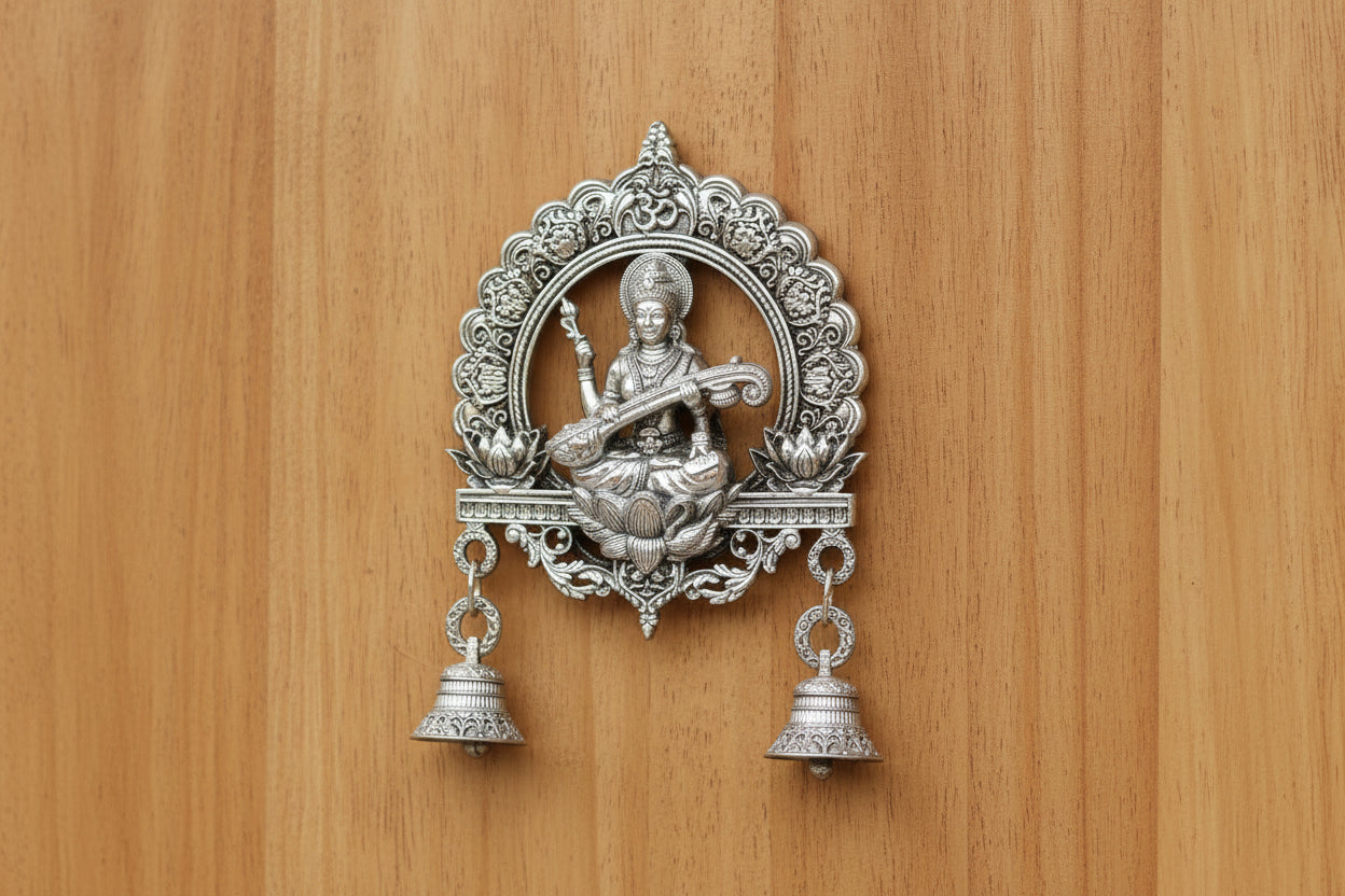 Brass Wall Hanging – Lakshmi Ganesh Saraswati for Home Temple & Décor