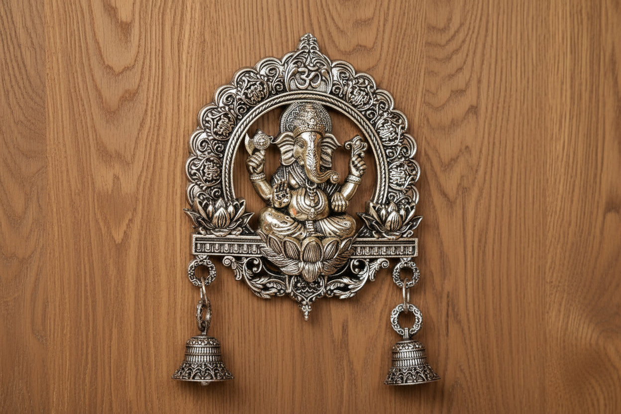 Brass Wall Hanging – Lakshmi Ganesh Saraswati for Home Temple & Décor
