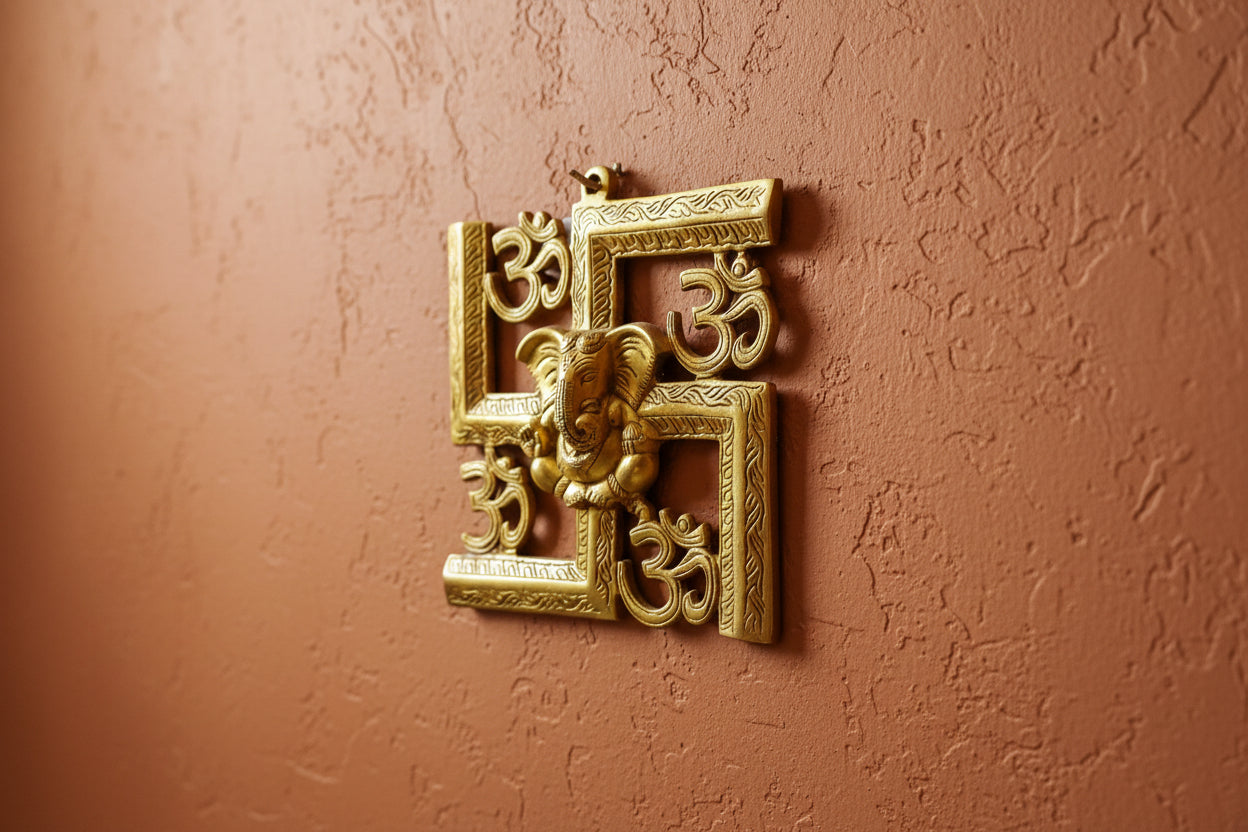 Handcrafted Brass Ganesh Wall Hanging – Auspicious Décor for Prosperity, Wisdom & Protection