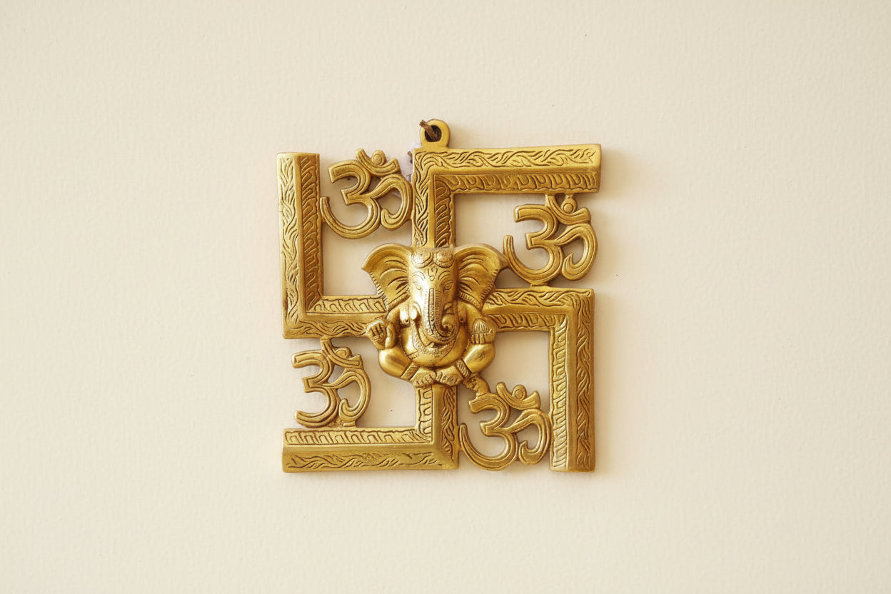Handcrafted Brass Ganesh Wall Hanging – Auspicious Décor for Prosperity, Wisdom & Protection