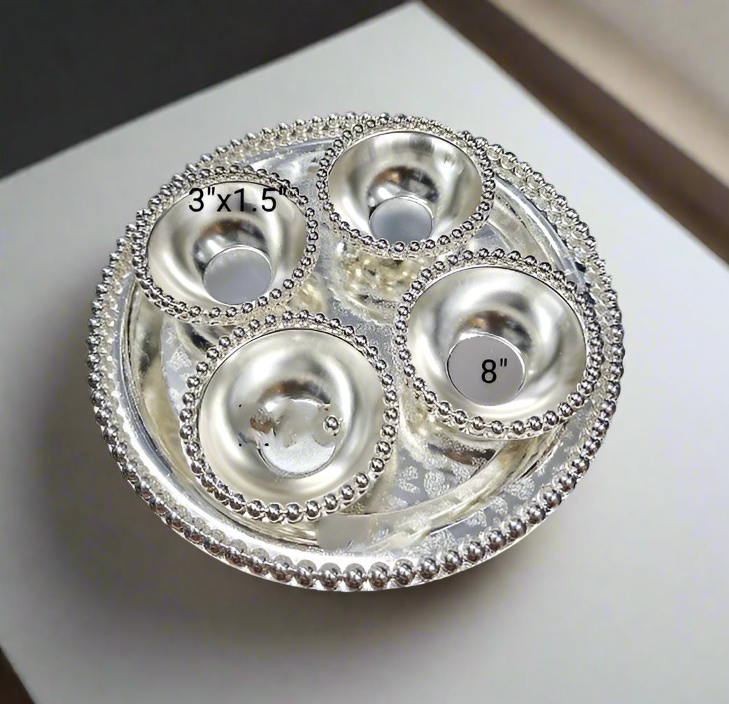 german silver tray with with 4 bowls for snacks/ dessert/ gift item