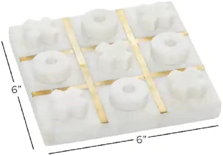 Marble tic tac Toe/Home décor with 9 Marble Coins, Size - 6" x 6" for Gift Purpose