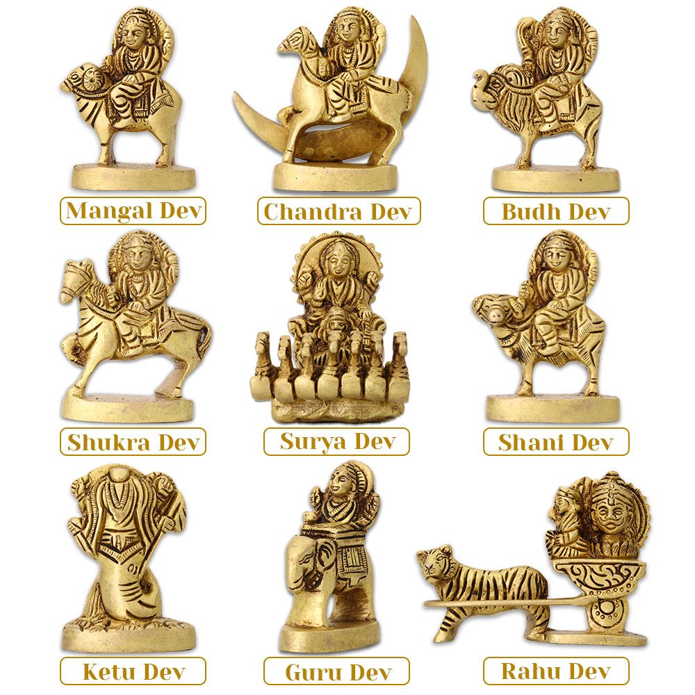 brass set of 9 Durga for temple/home