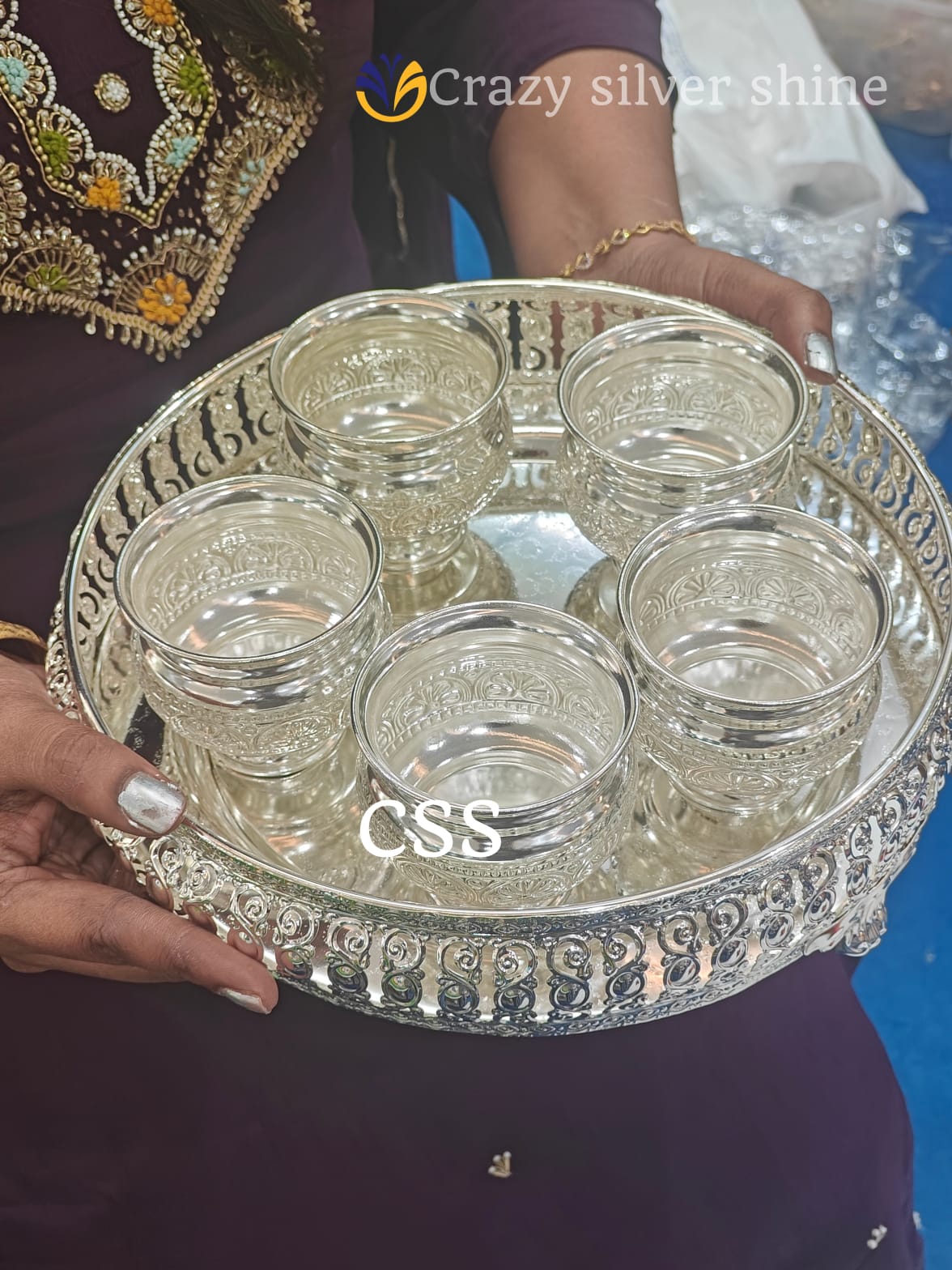 German silver tray with bowl set.