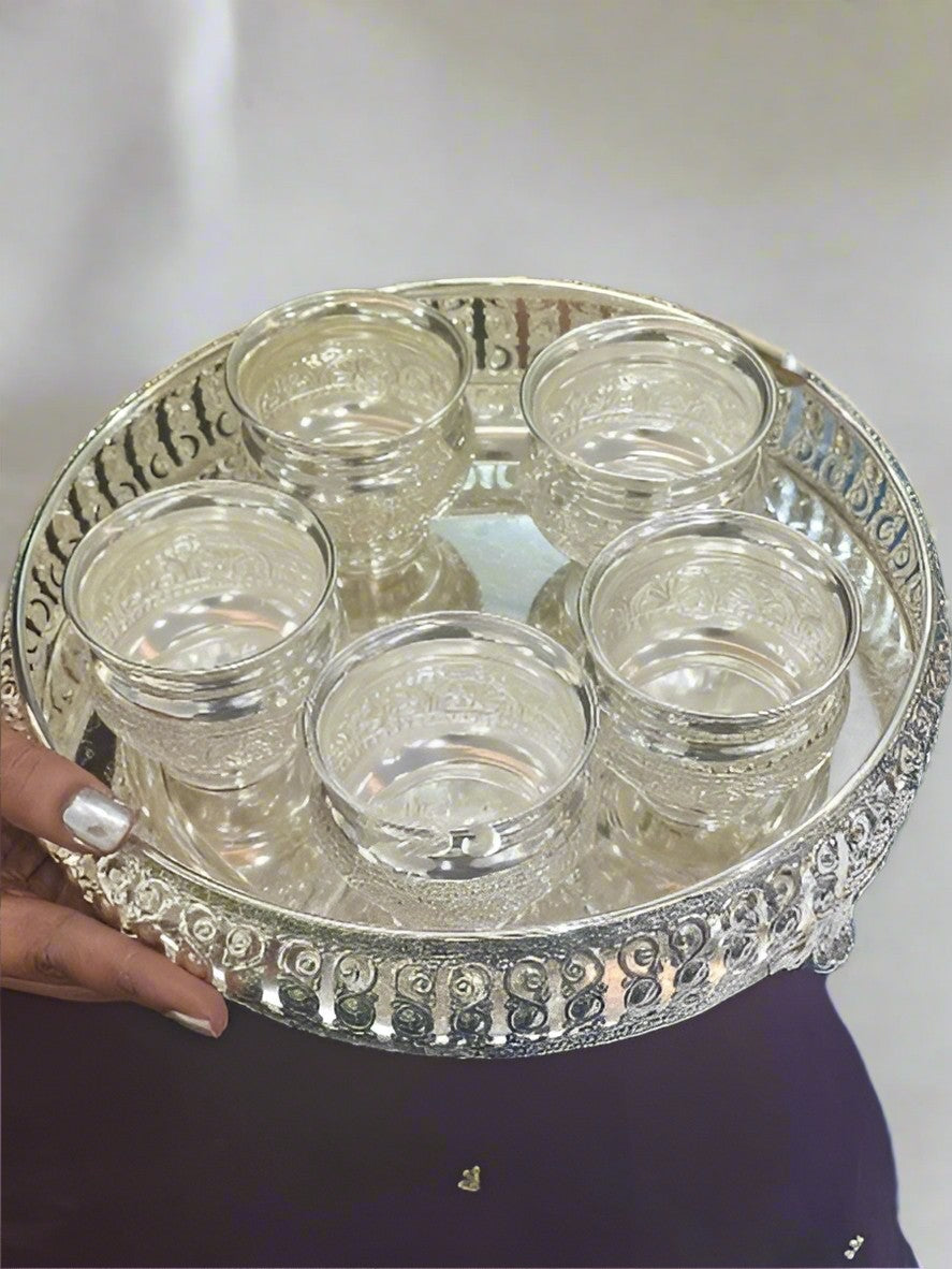 German silver tray with bowl set.
