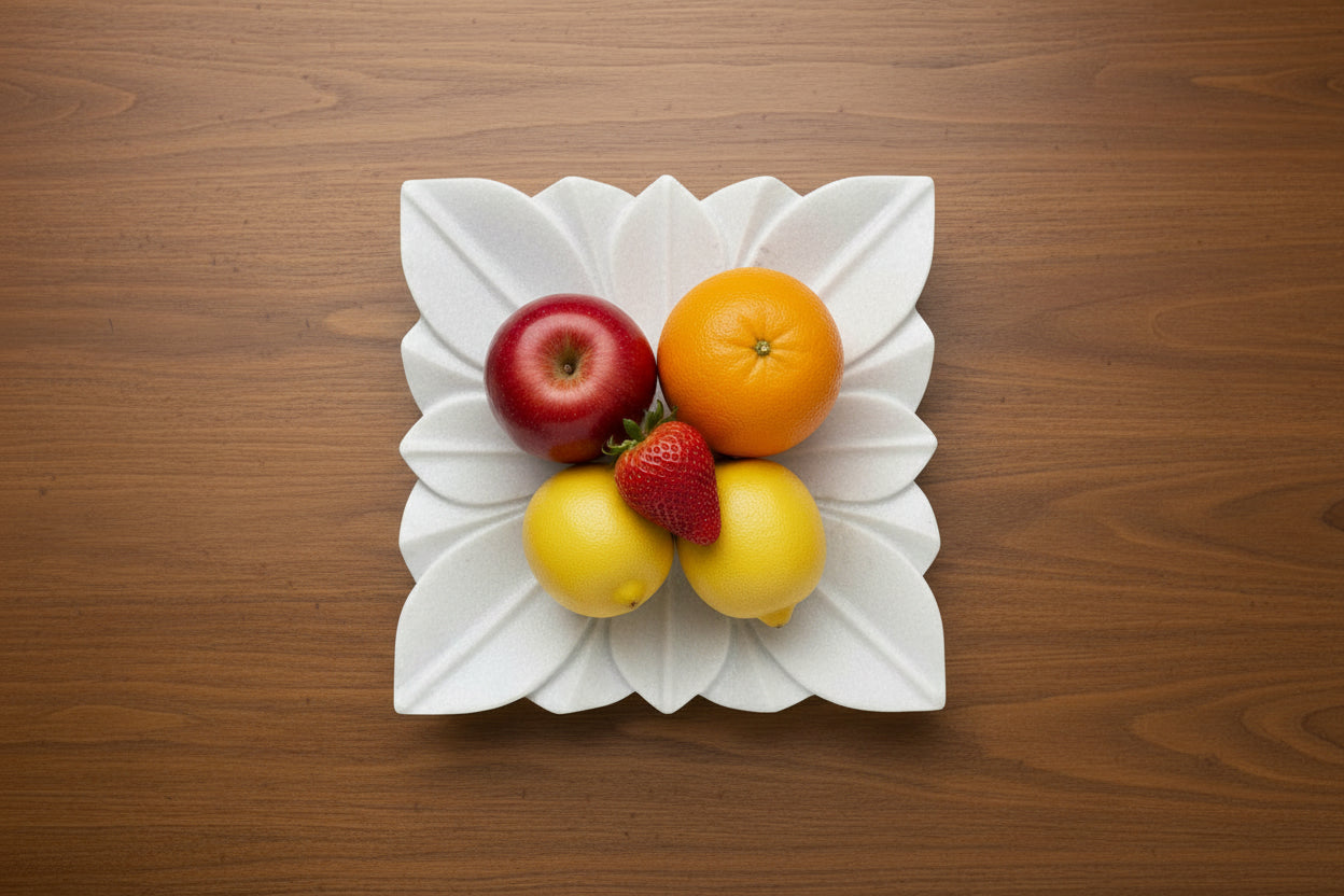 marble square urli for home décor/snacks/fruits/gift item