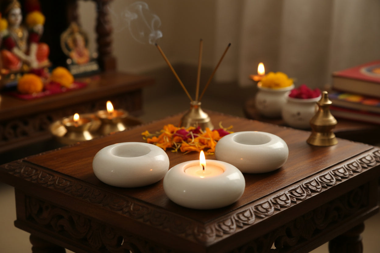 marble tea light holder set of 4 holders for home décor/Diwali/gift item