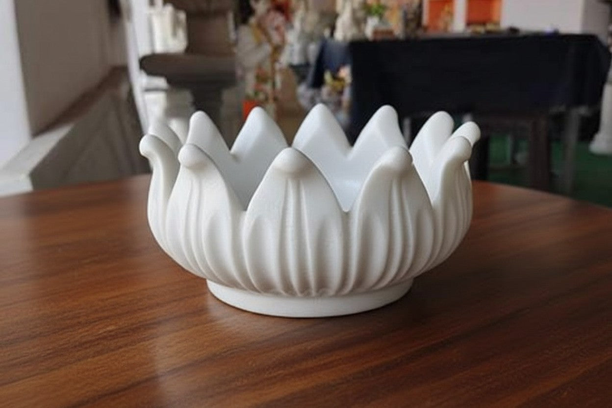 marble urli 6" lotus urli for fruits/snacks/home décor/gift item