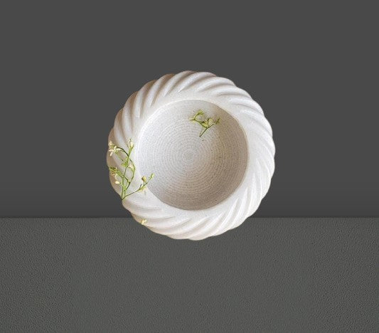 marble spiral design 6" urli for fruits/home décor/gift item/snacks