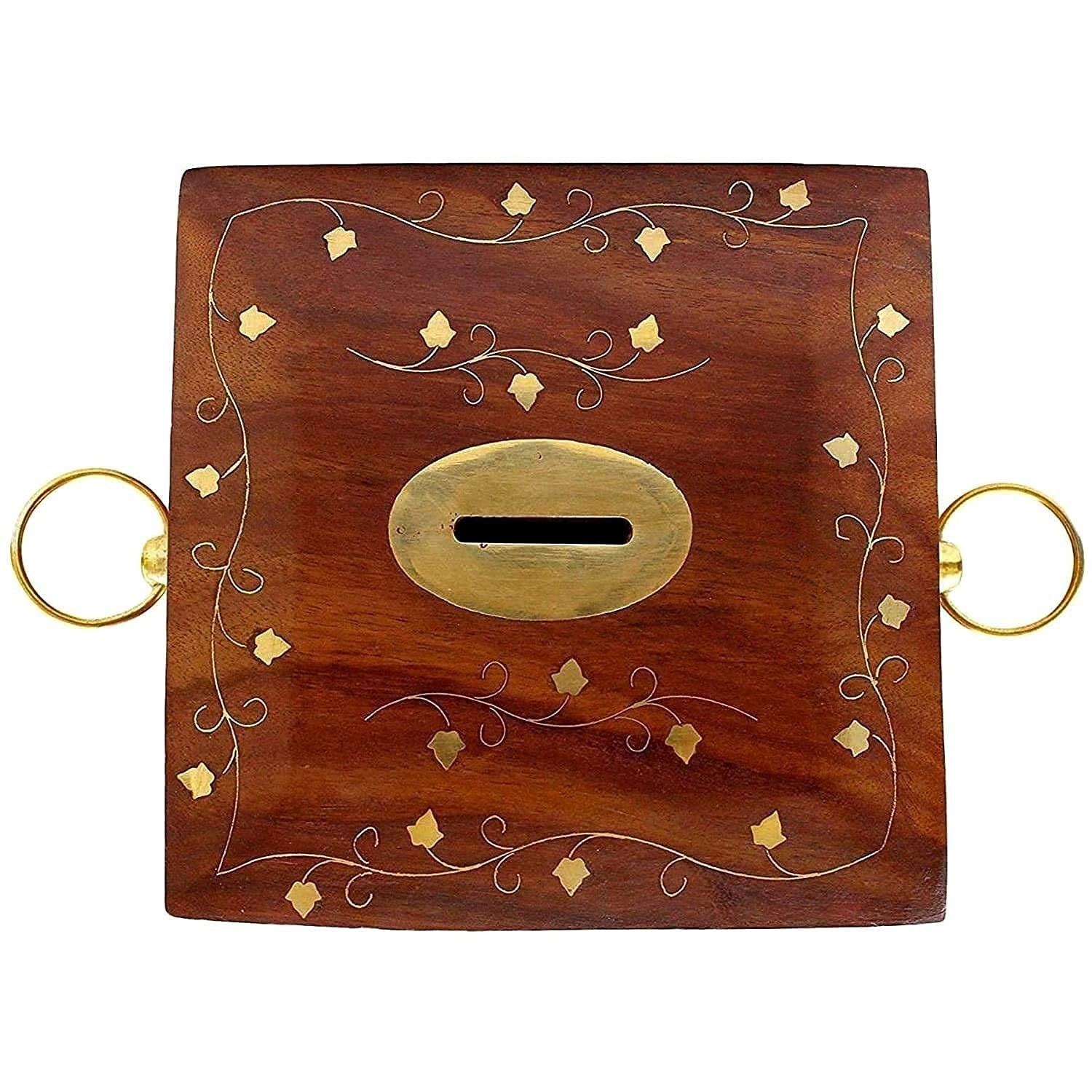 Handmade Wooden money Bank  – Ethnic Savings Box for Home Décor & Gifting gor kids