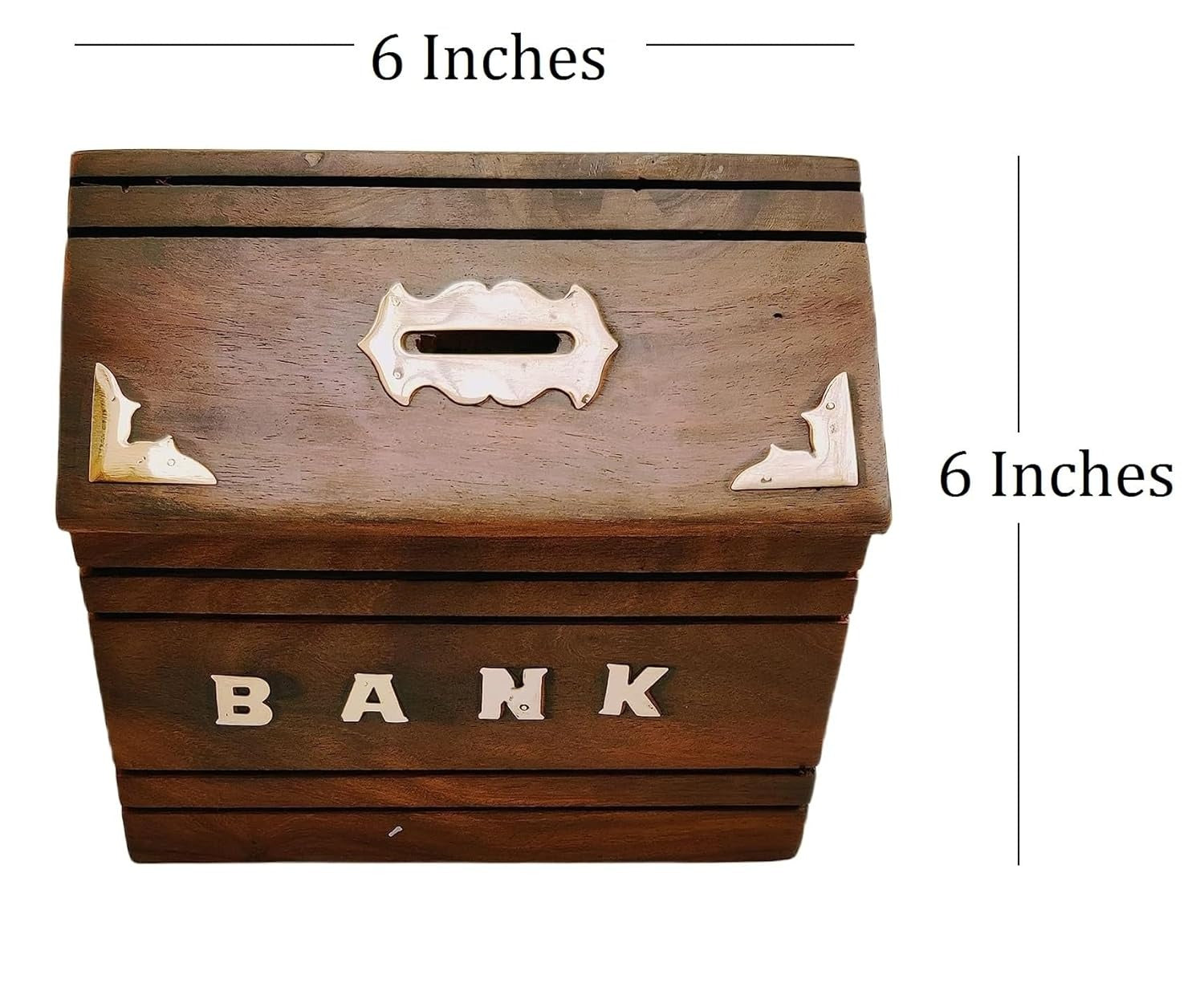 Handmade Wooden hut shape Bank – Ethnic Savings Box for Home Décor & Gifting, 6"