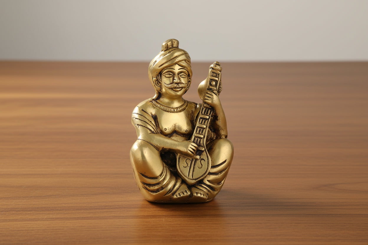 Brass Pagri Musicians Set of 5 – Handcrafted Home Décor for Elegance, Tradition & Positive Vibes
