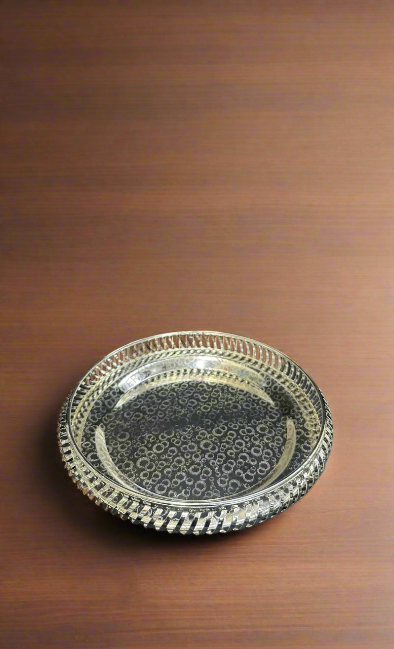 german silver 10" tray for serving/ gift item/ pooja