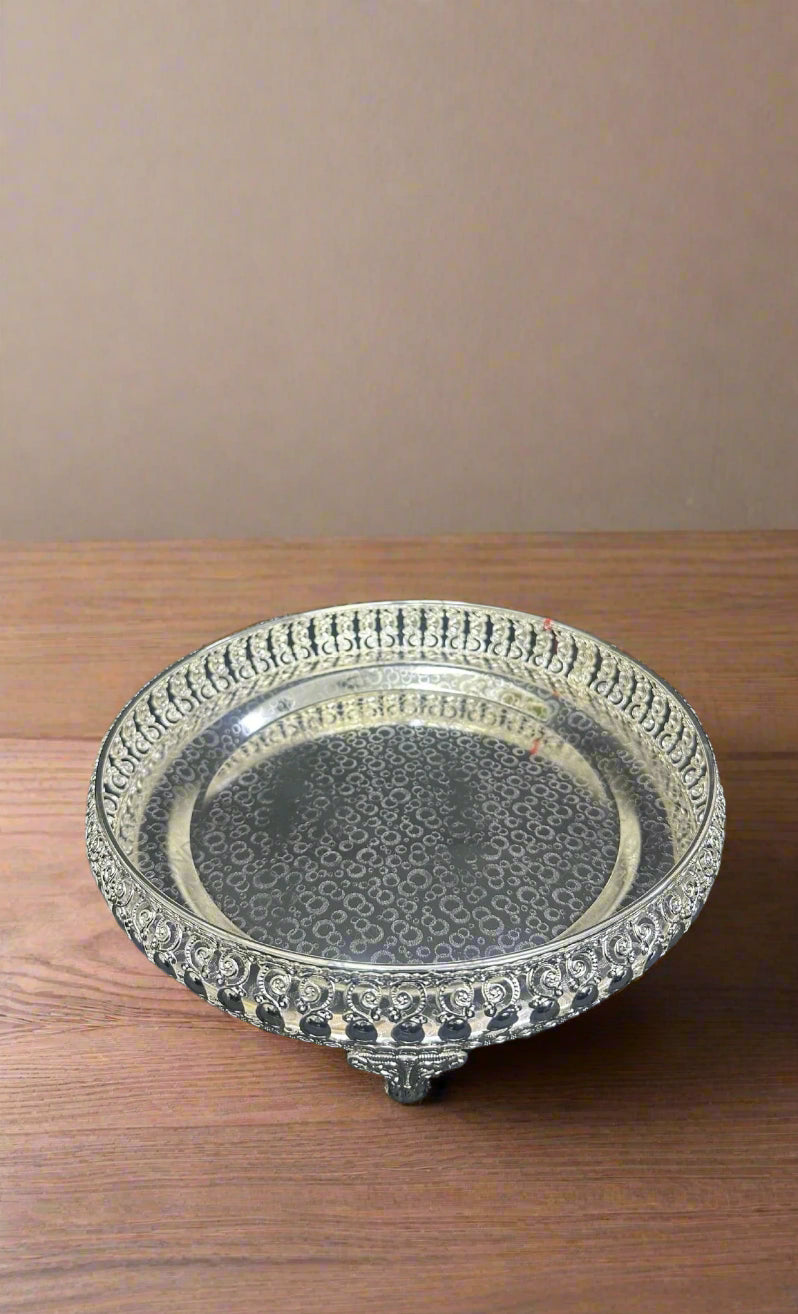 german silver  tray for serving/ gift item, 12"