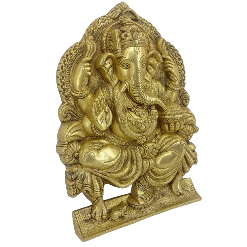 brass Ganesh statue wall hanging