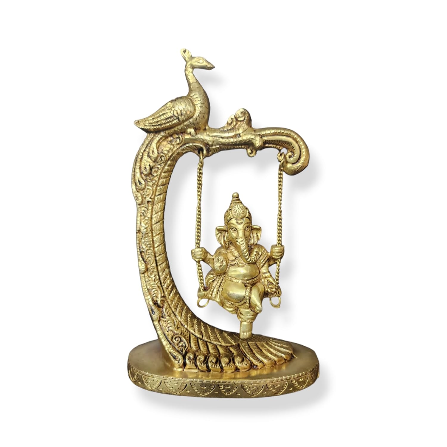 brass peacock Ganesh swing