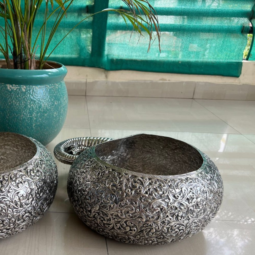 German Silver Antique Looking Mango Shaped: Giant Mango Urlis 14 Inch