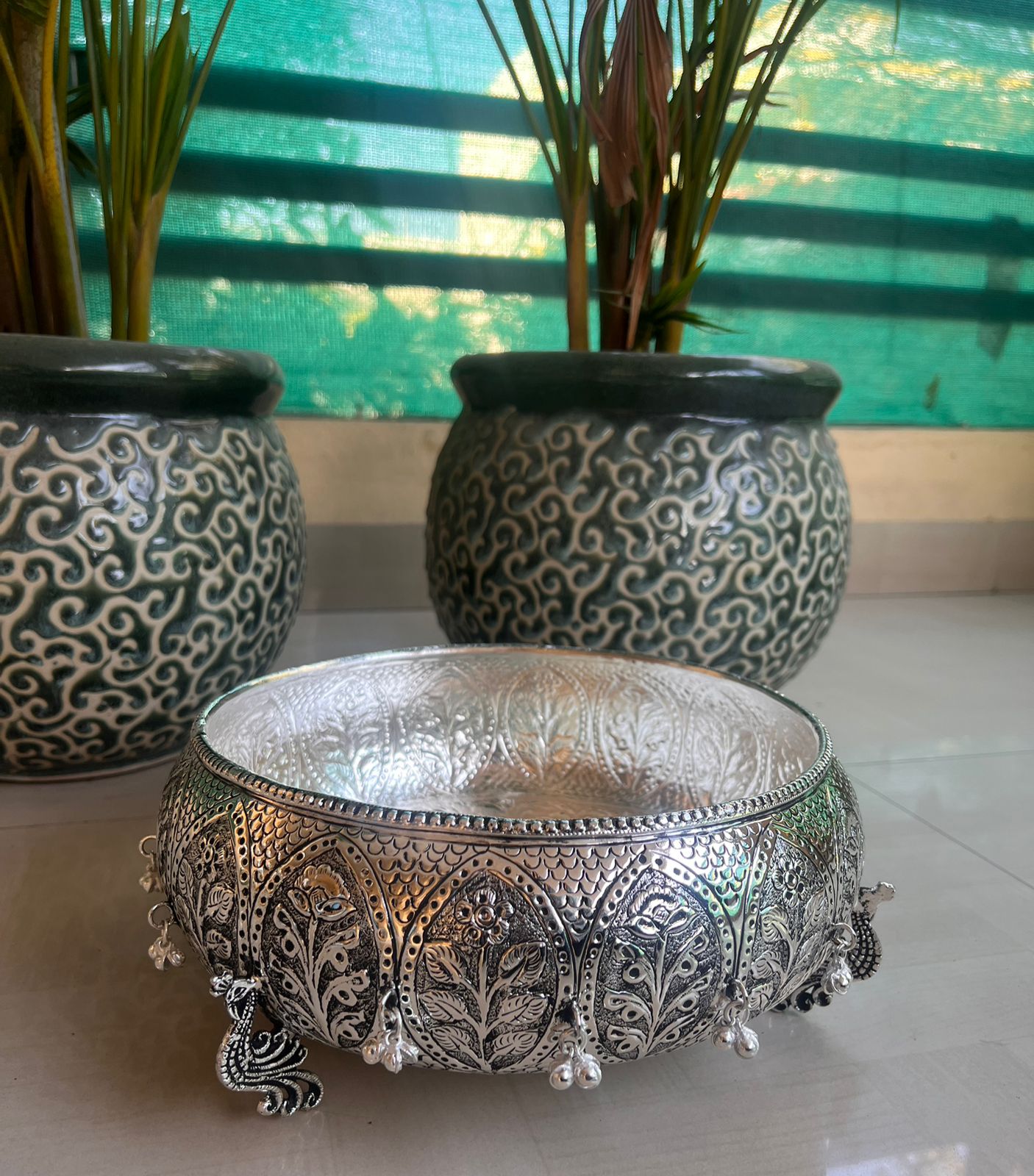 Antique German Silver urli with Extra Depth for Home Decor