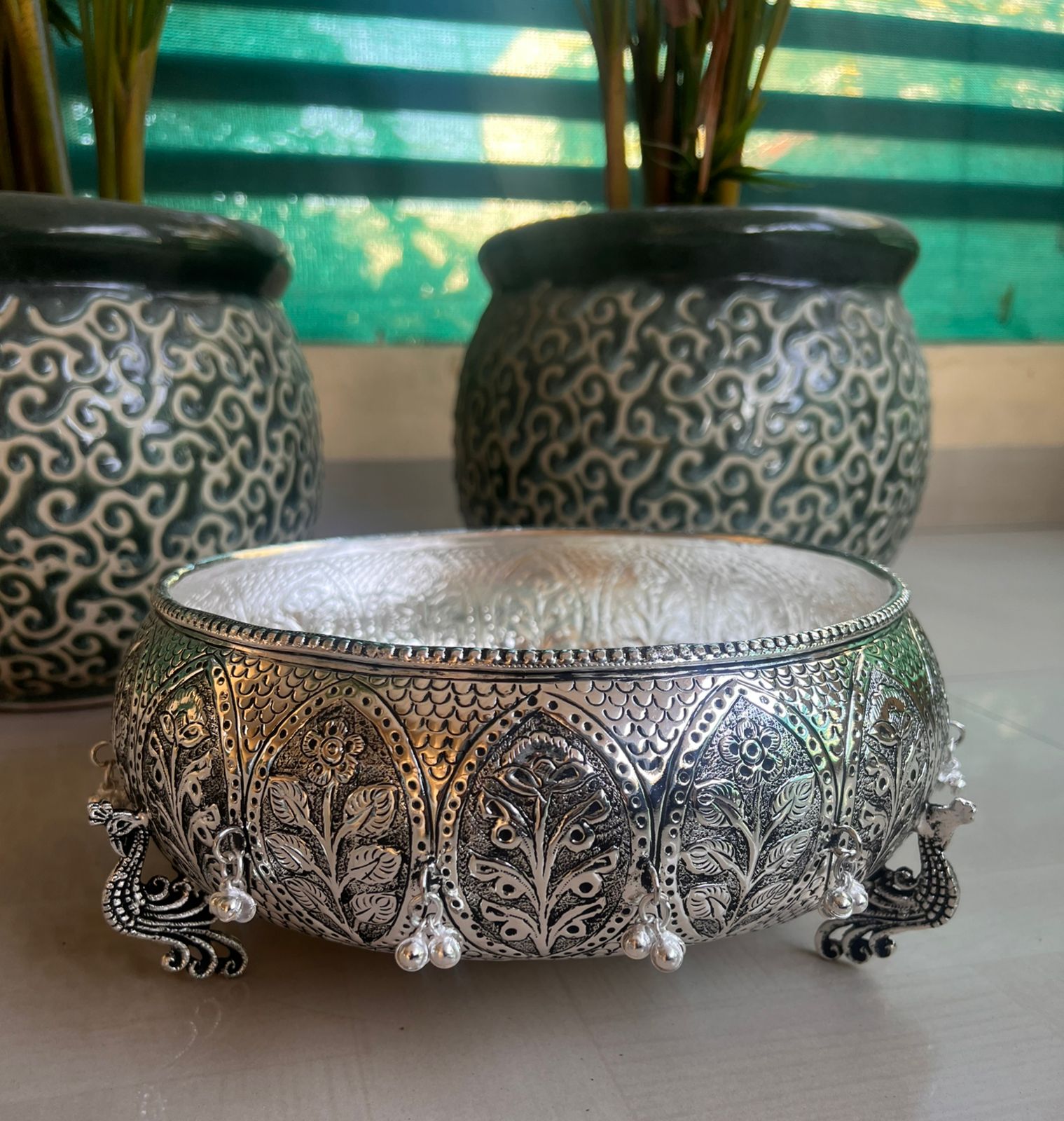 Antique German Silver urli with Extra Depth for Home Decor