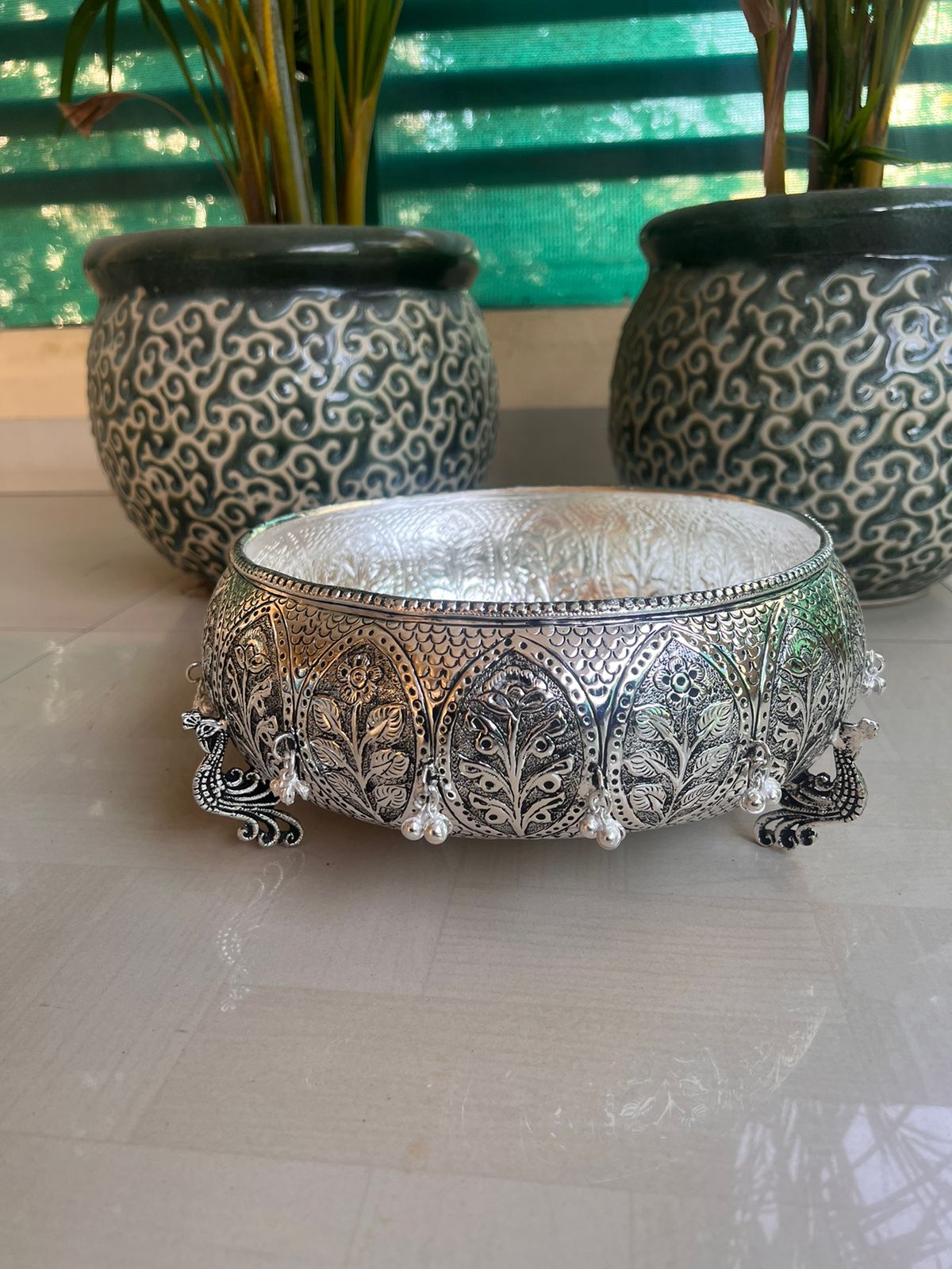 Antique German Silver urli with Extra Depth for Home Decor