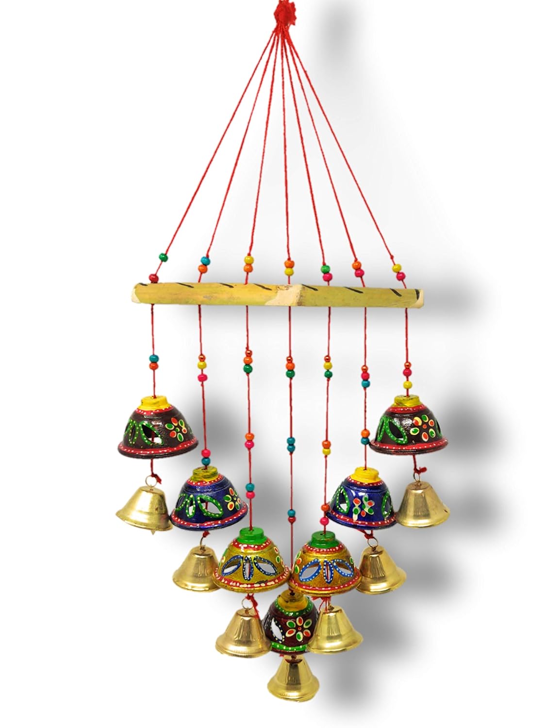 Wooden jali bell  Wall Hanging with Metal Bells – Handcrafted Home Décor & Gift for Harmony, Elegance & Tradition