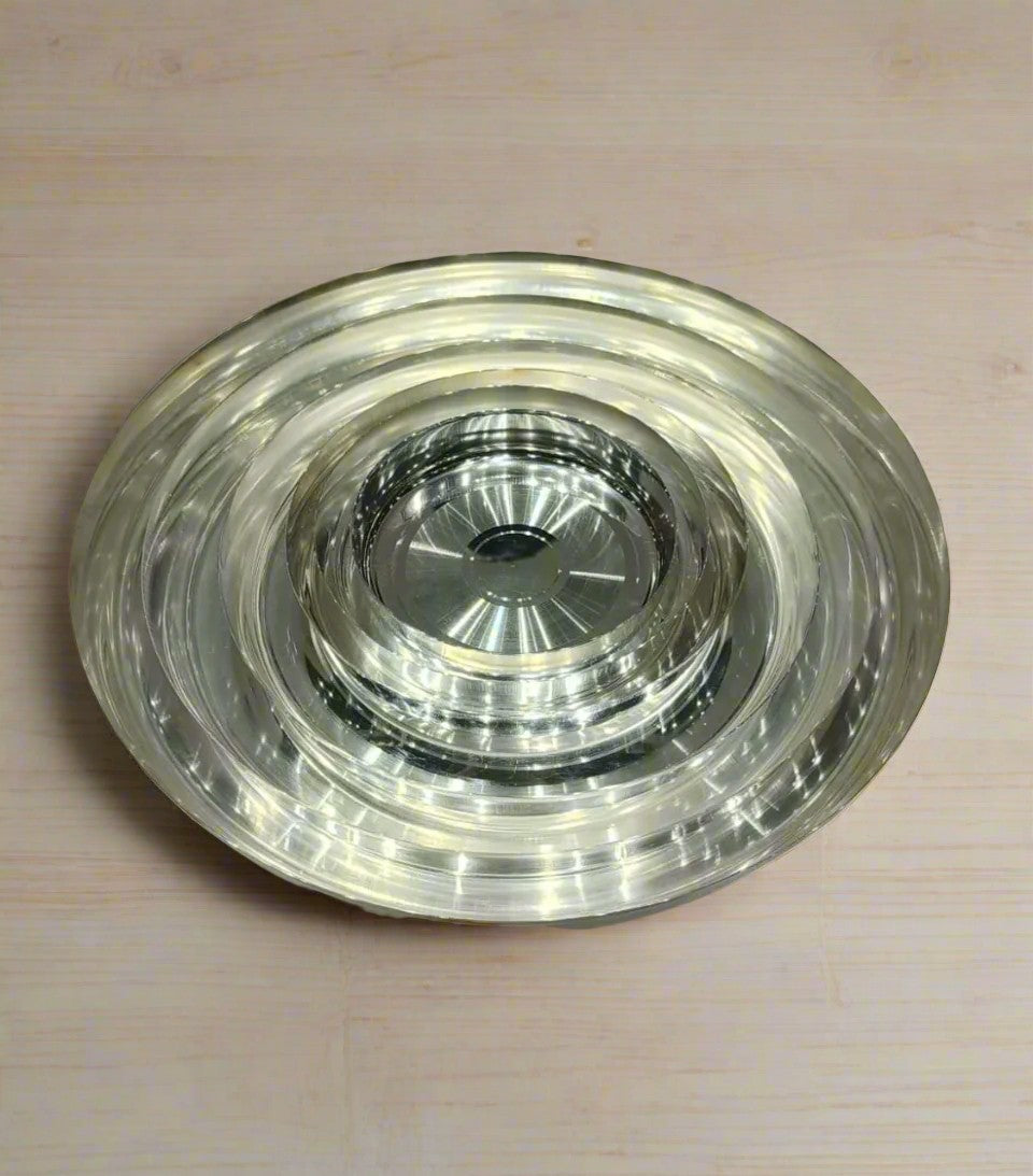 silver plated set of 7 plates for housewarming pooja/ diwali