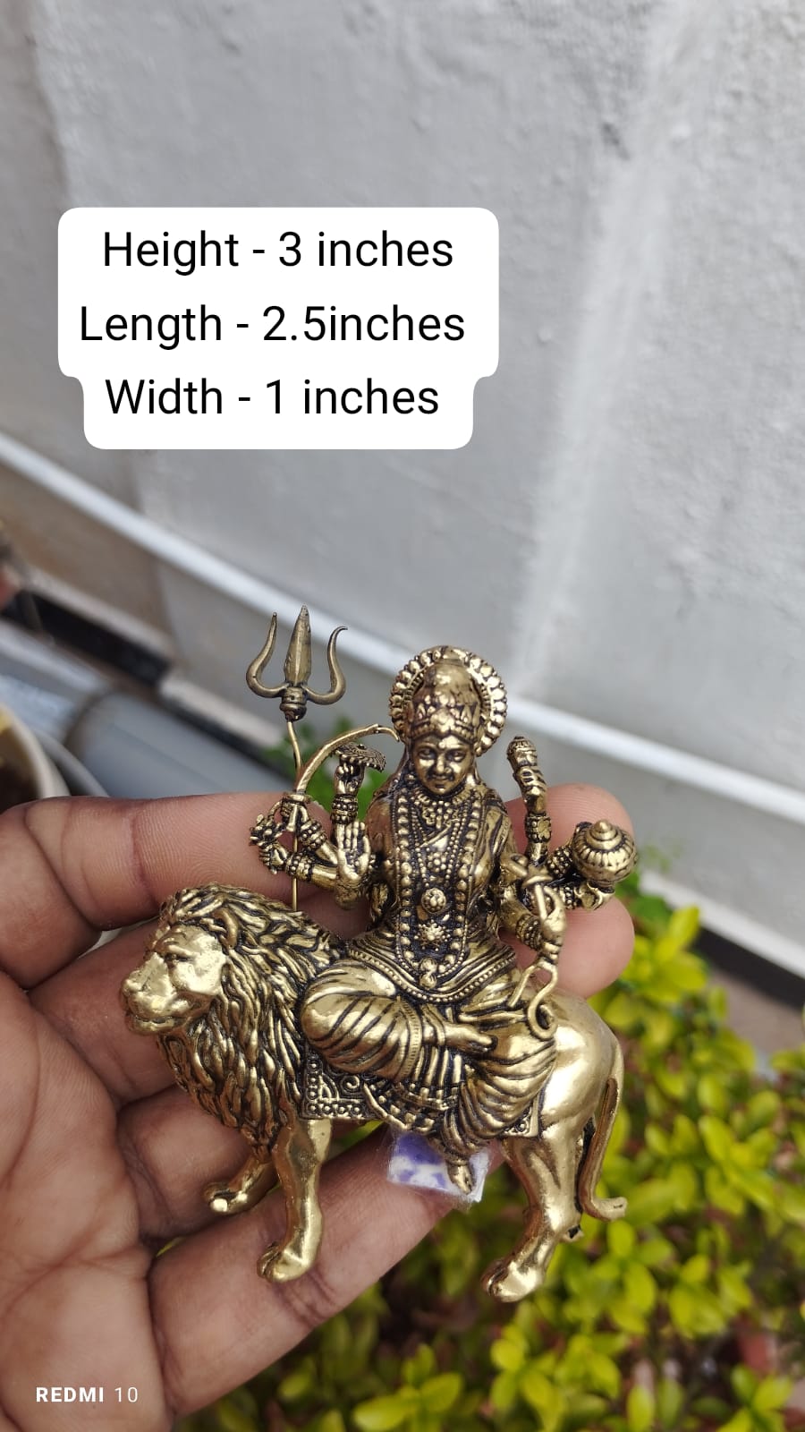 Brass Durga Maa Idol – Small Size for Home Temple, Office & Gifting