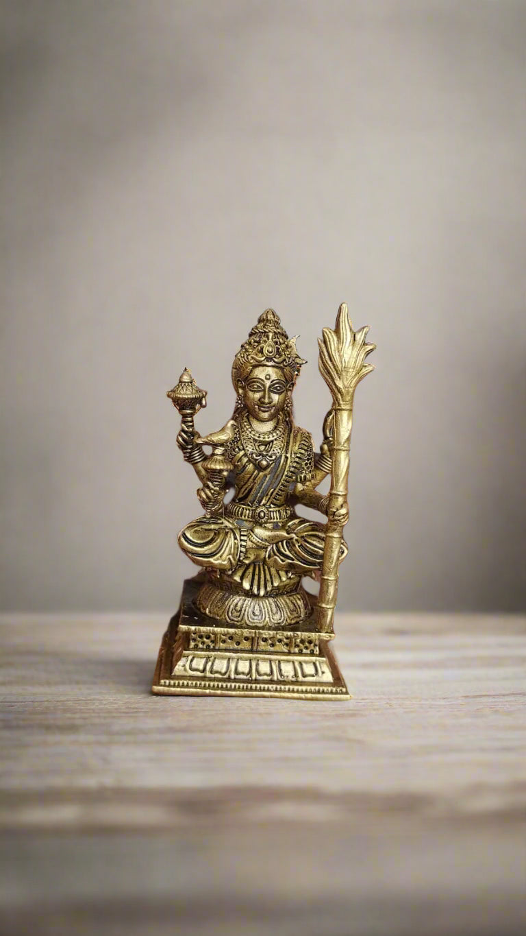Brass Rajarajeshwari Devi Idol – Small Size for Puja, Decor & Gifting
