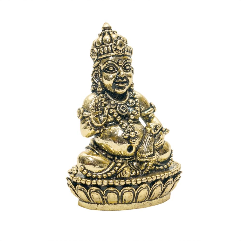 Brass Kuber Idol – Antique Finish Dhanapati Murti for Home Temple, Office & Vastu Prosperity
