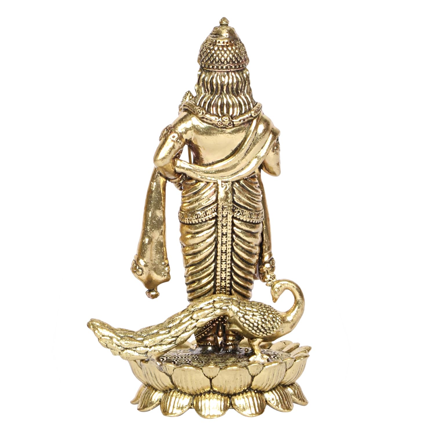 Brass Murugan Idol – Antique Finish Kartikeya Murti for Home Temple, Vastu & Spiritual Decor