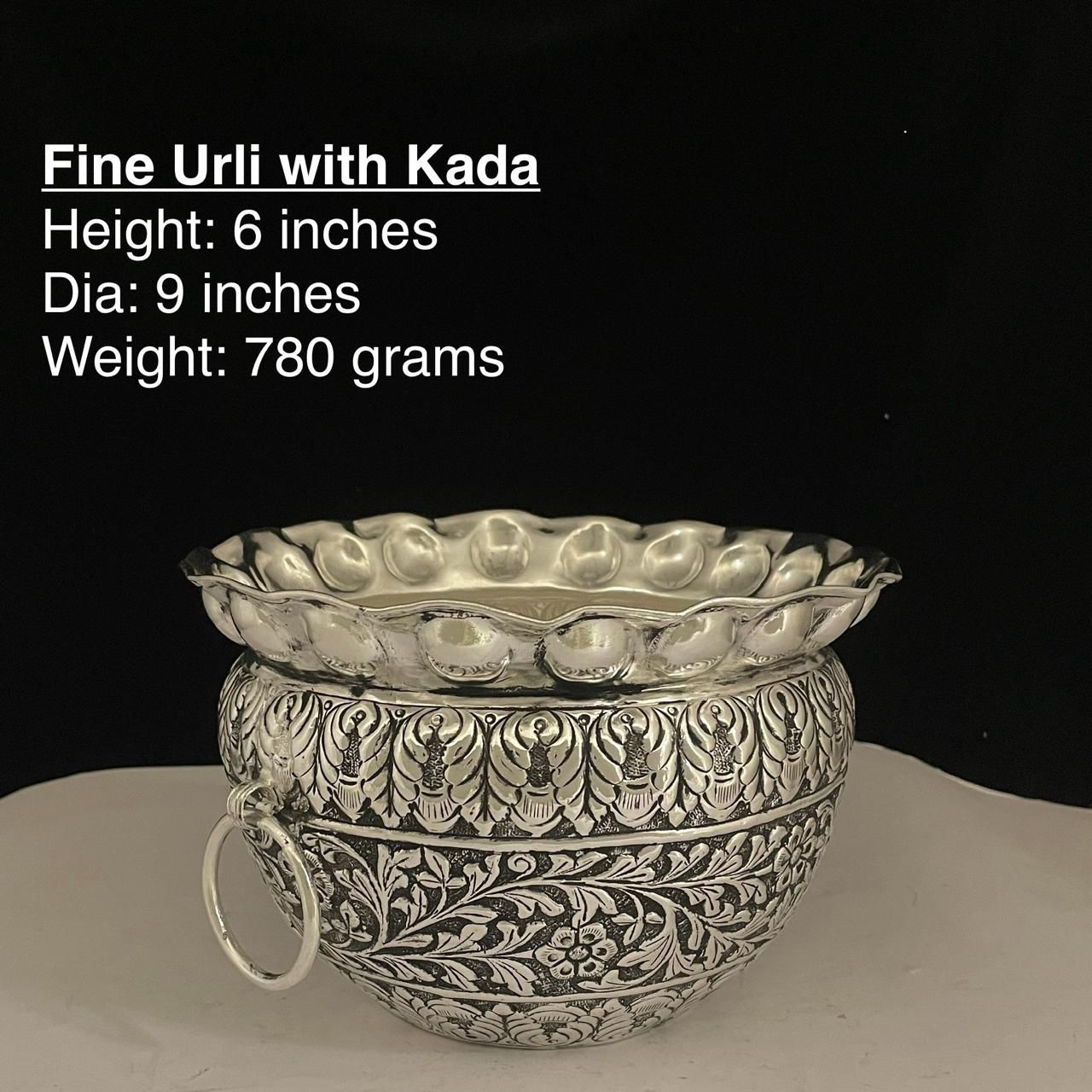 German Silver Fully Carved flower Urli Bowl