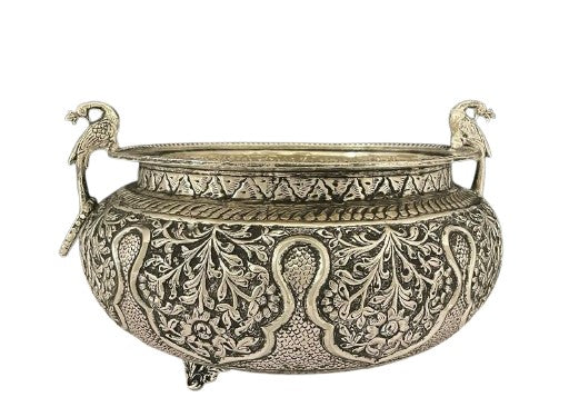 German silver fully carved urli bowl