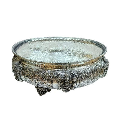 German Silver Laxmi Balaji Urli/Fruit Basket/Home decor