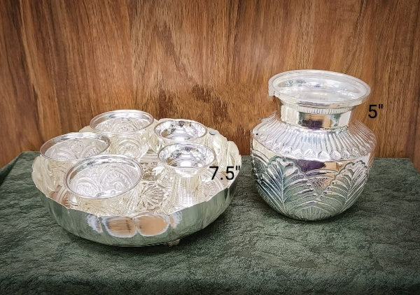 German Silver Pooja thali Combo Set