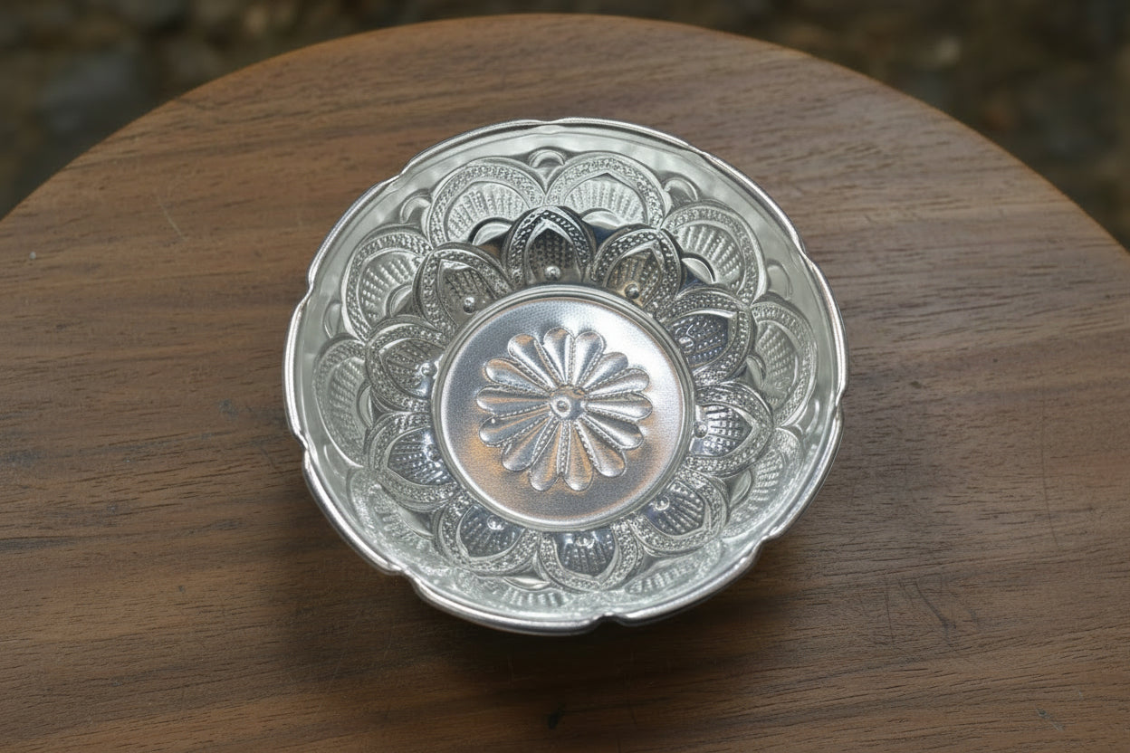 German Silver Bowl Set – 2 Pieces, 4" Size for Sweets &