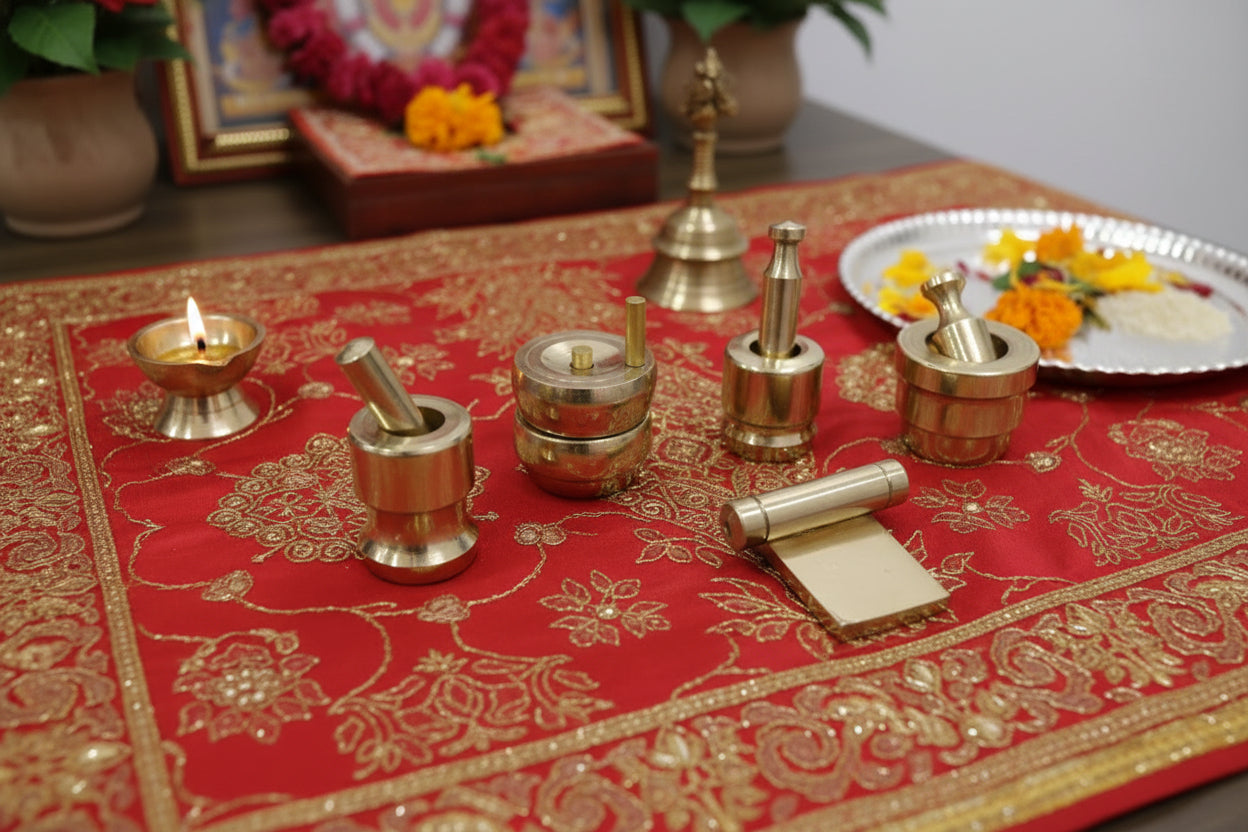 Brass Gowramma Set – Traditional Ritual Ensemble - 5  pieces