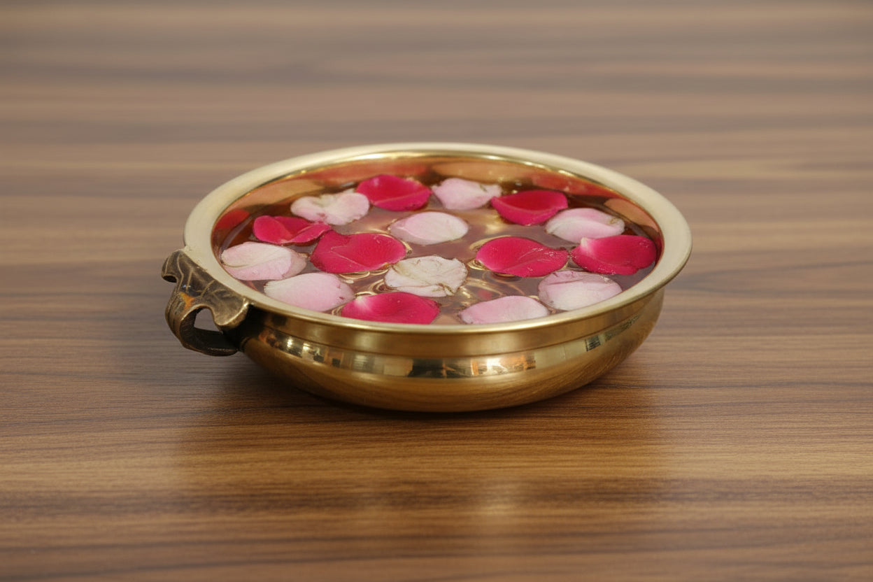 Brass Urli Bowl – 14 Inch Diameter, Traditional Décor