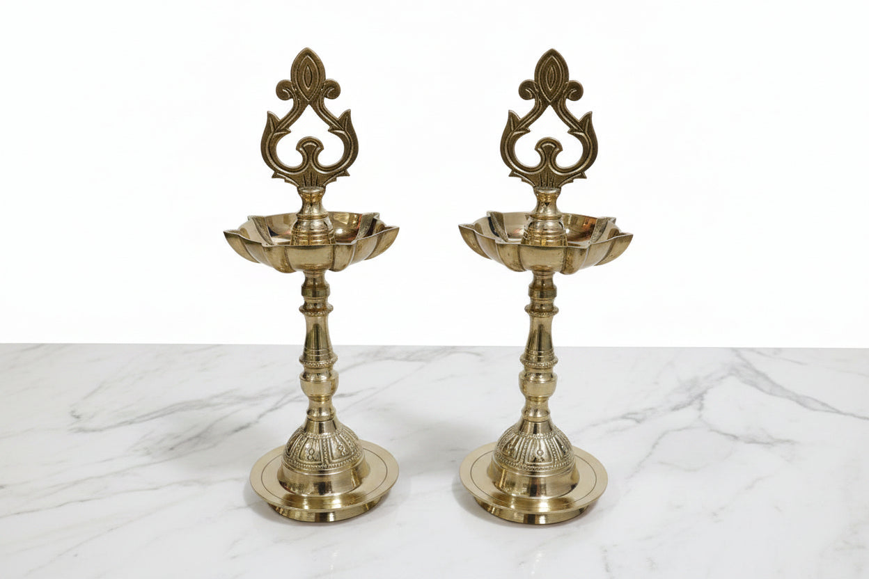 Brass 7-Face Kuthu Vilakku – Traditional Ritual Deepam