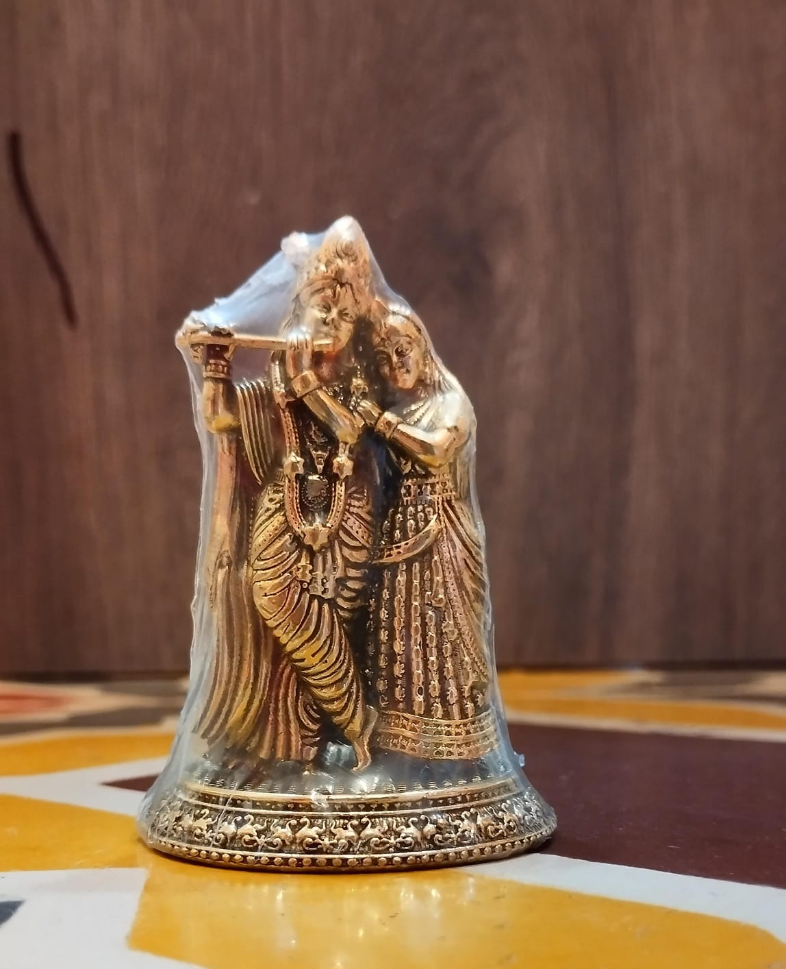 Small Brass Radha Krishna Idol – Eternal Symbols of Divine Love, Harmony & Blessings