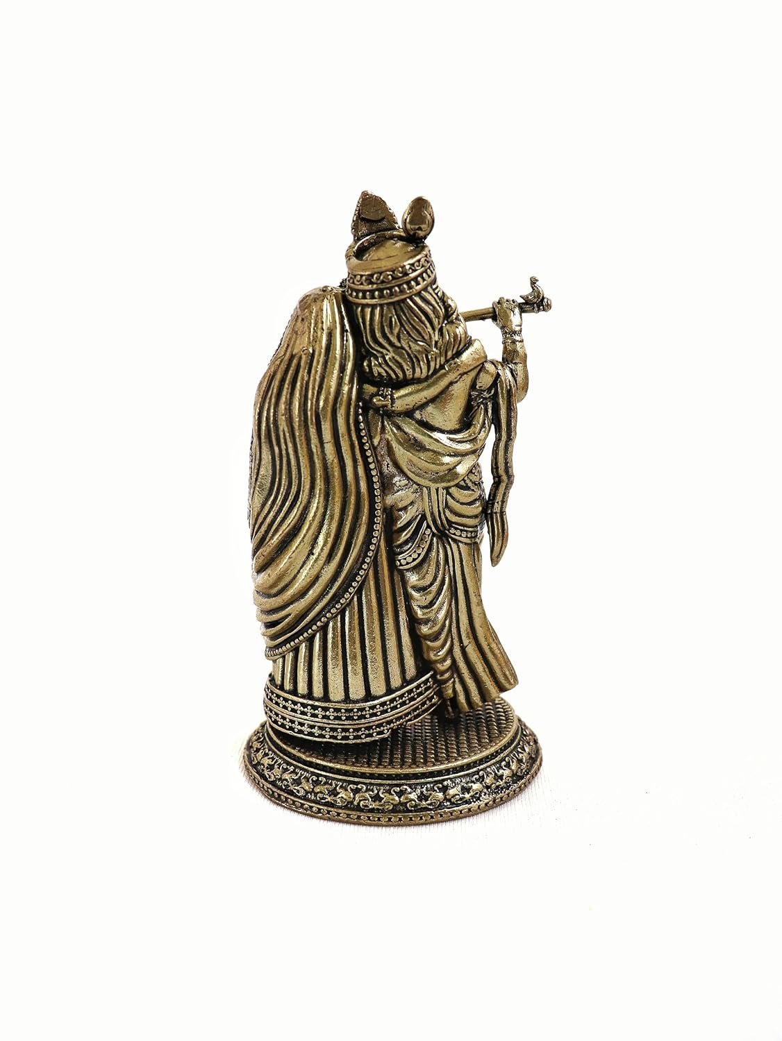 Small Brass Radha Krishna Idol – Eternal Symbols of Divine Love, Harmony & Blessings