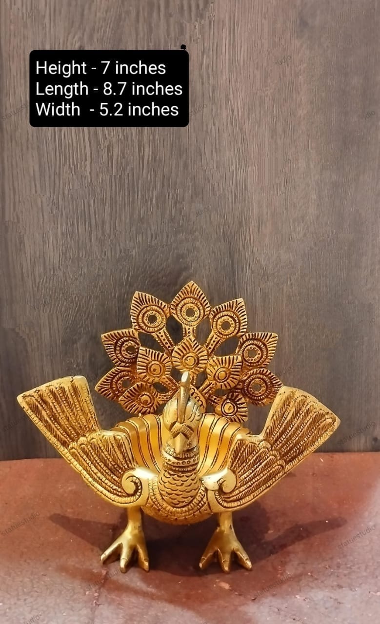 Handcrafted Brass Peacock Urli – Regal Bowl for Floating Flowers, Candles & Auspicious Decor