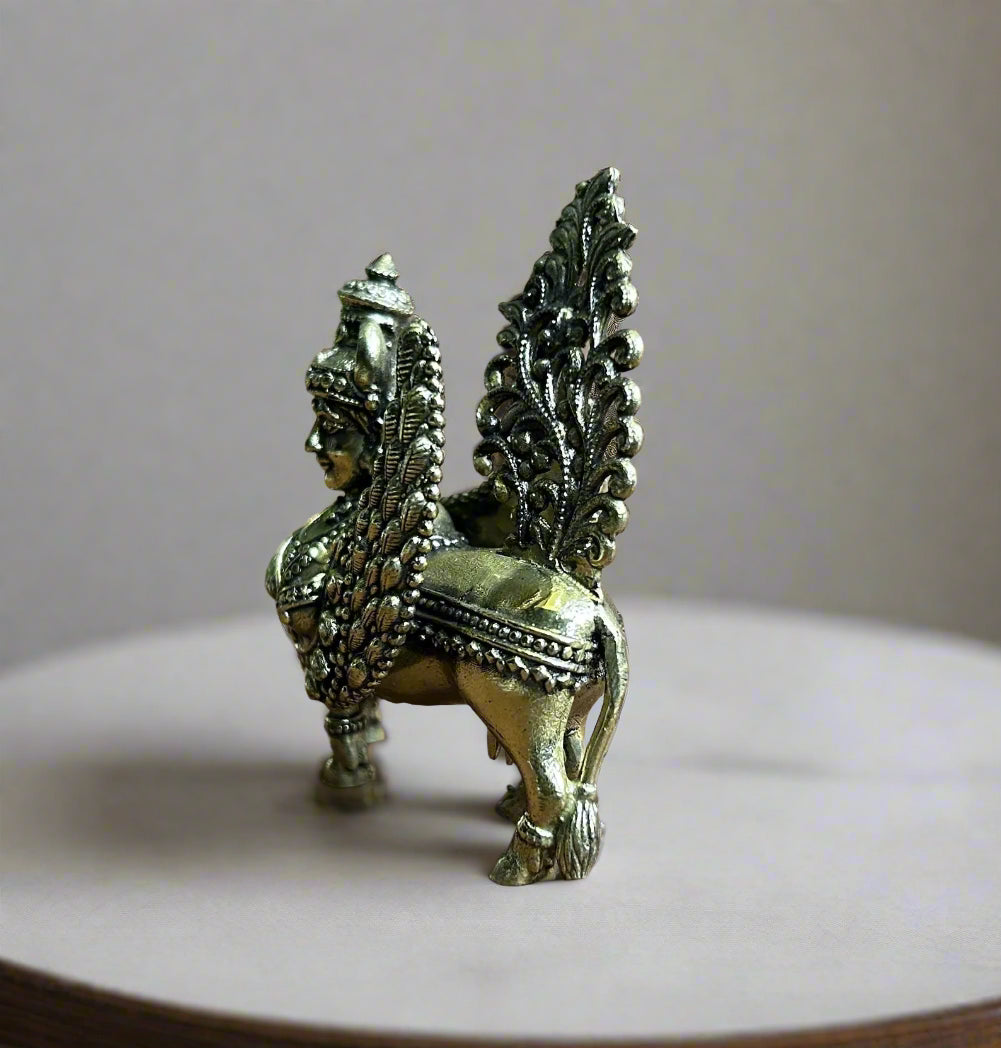 Miniature Brass Kamadhenu Statue – Symbol of Prosperity & Vastu Blessing